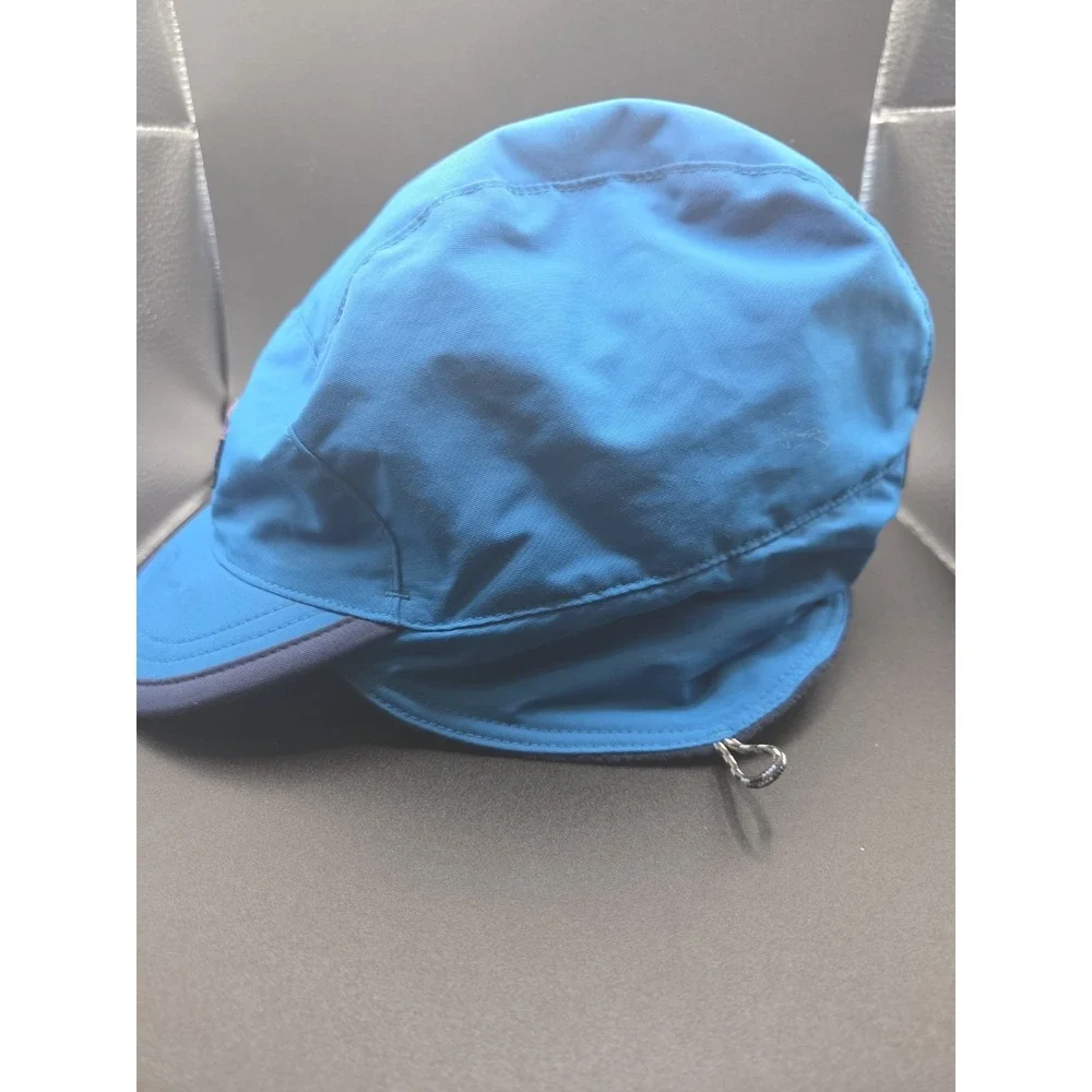 Patagonia Synchilla Fleece Lined Earflap Hat Blue Winter Cap Adjustable Mens